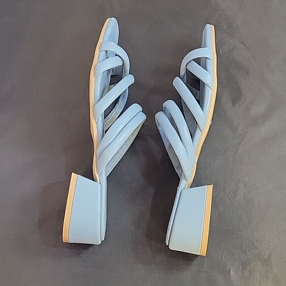 BRAND NEW LYNX LOW BLOCK HEEL SQUARE TOE CRISSCROSS MULTI-STRAP SANDAL - Picture 14 of 16